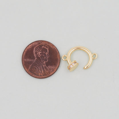 Gold Round Connector Charms,18K Gold Filled Round Pendant,Round Charm Bracelet Necklace for DIY Jewelry Making Supply