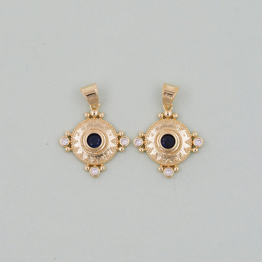 18K Gold Filled Evil Eye Pendant,Evil Eye Charm Bracelet Necklace for DIY Jewelry Making Supply