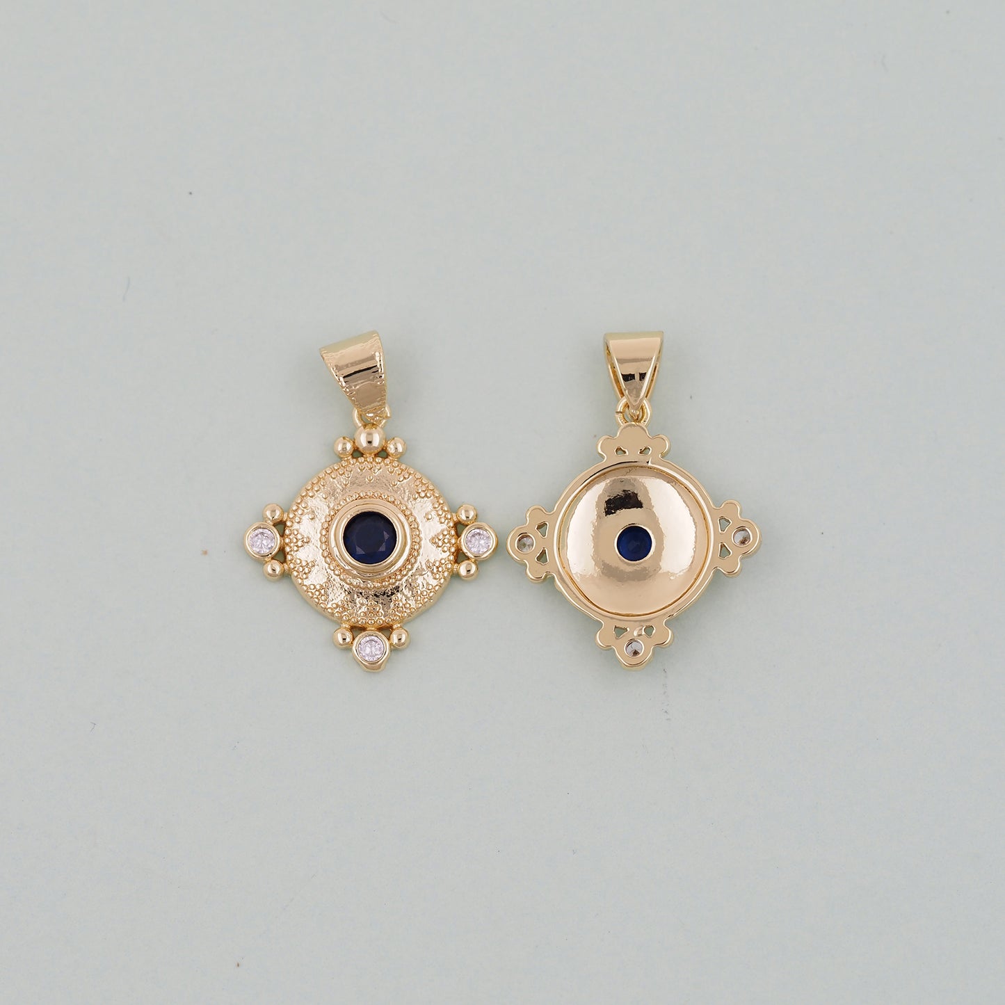 18K Gold Filled Evil Eye Pendant,Evil Eye Charm Bracelet Necklace for DIY Jewelry Making Supply