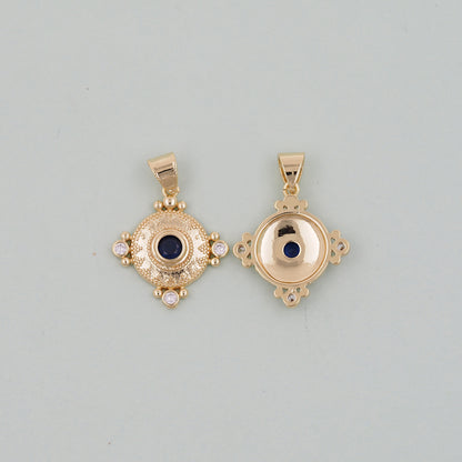 18K Gold Filled Evil Eye Pendant,Evil Eye Charm Bracelet Necklace for DIY Jewelry Making Supply