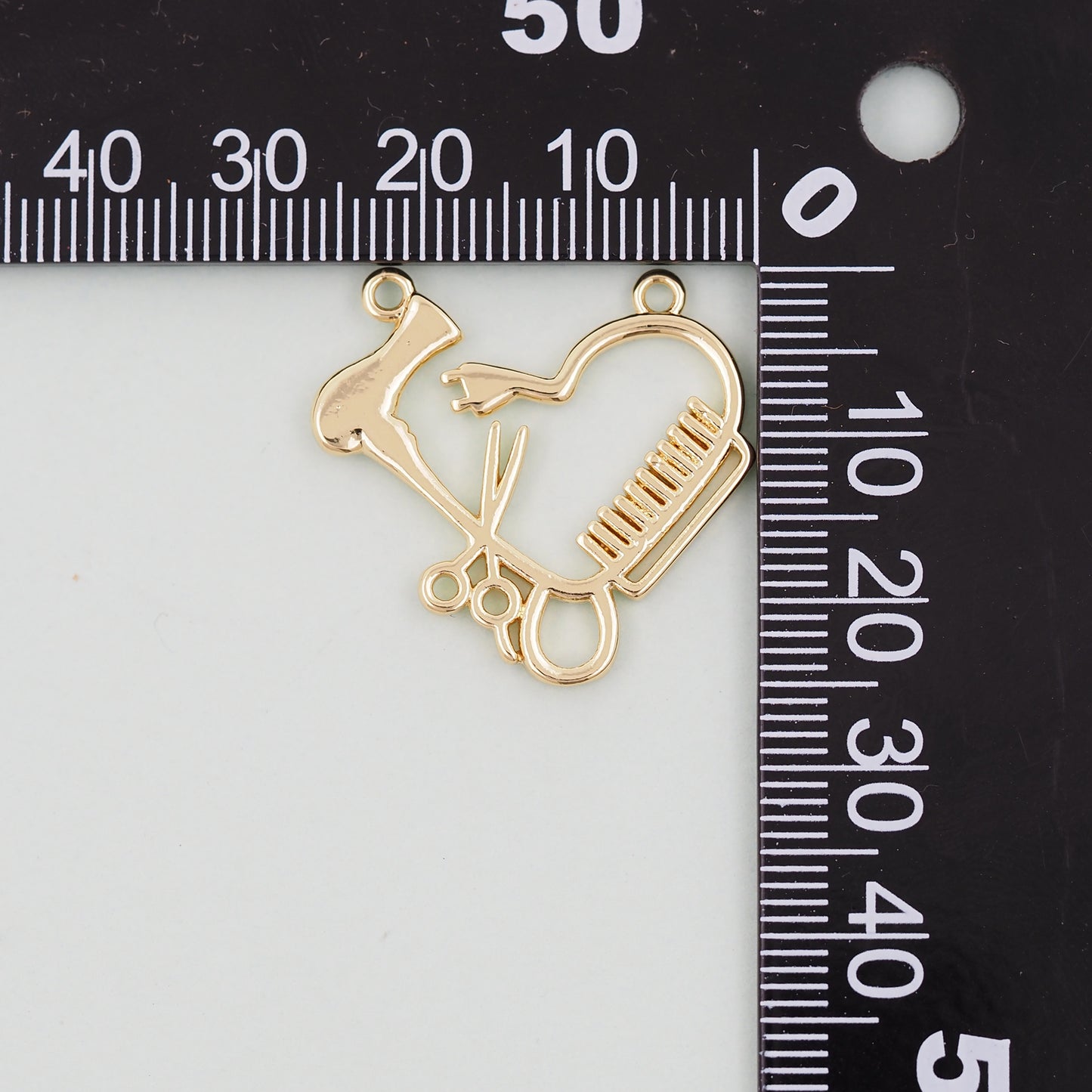 Gold Scissors Charms,18K Gold Filled ScissorsPendant,comb Charm Bracelet Necklace for DIY Jewelry Making Supply
