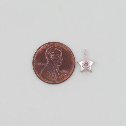 Gold Star Charms,18K Gold Filled CZ Micro Pave Star Pendant,Star Charm Bracelet Necklace for DIY Jewelry Making Supply