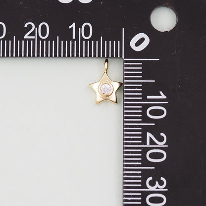 Gold Star Charms,18K Gold Filled CZ Micro Pave Star Pendant,Star Charm Bracelet Necklace for DIY Jewelry Making Supply