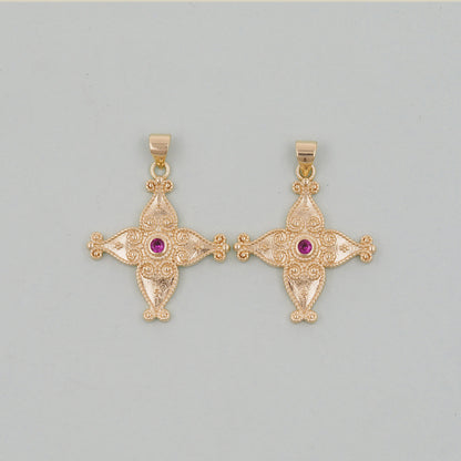 Gold Cross Charms,18K Gold Filled Cross Pendant,Cross Charm Bracelet Necklace for DIY Jewelry Making Supply