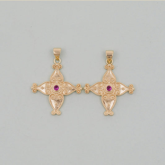 Gold Cross Charms,18K Gold Filled Cross Pendant,Cross Charm Bracelet Necklace for DIY Jewelry Making Supply