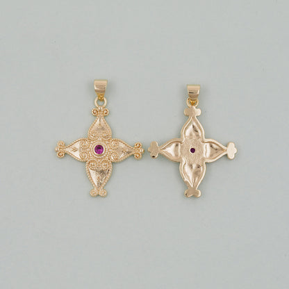 Gold Cross Charms,18K Gold Filled Cross Pendant,Cross Charm Bracelet Necklace for DIY Jewelry Making Supply
