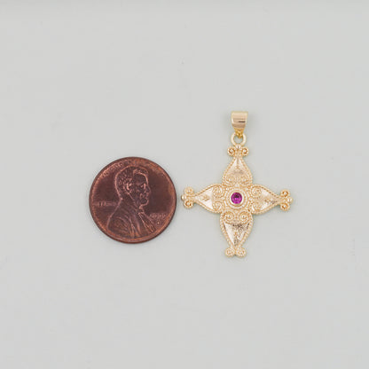 Gold Cross Charms,18K Gold Filled Cross Pendant,Cross Charm Bracelet Necklace for DIY Jewelry Making Supply