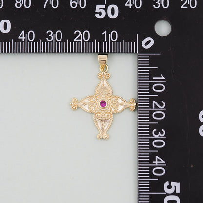 Gold Cross Charms,18K Gold Filled Cross Pendant,Cross Charm Bracelet Necklace for DIY Jewelry Making Supply