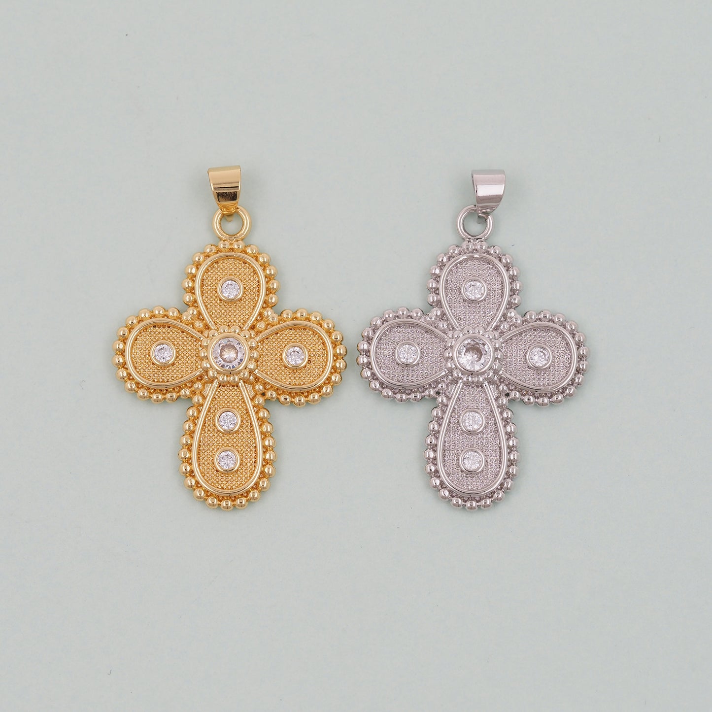 Gold Cross Charms,18K Gold Filled Cross Pendant,Cross Charm Bracelet Necklace for DIY Jewelry Making Supply