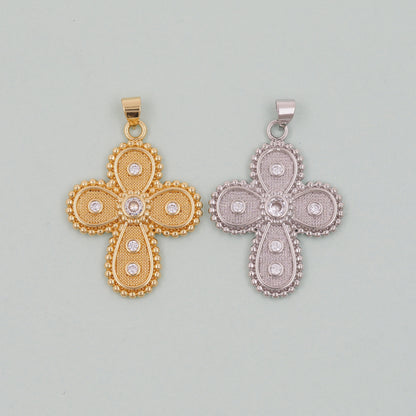 Gold Cross Charms,18K Gold Filled Cross Pendant,Cross Charm Bracelet Necklace for DIY Jewelry Making Supply