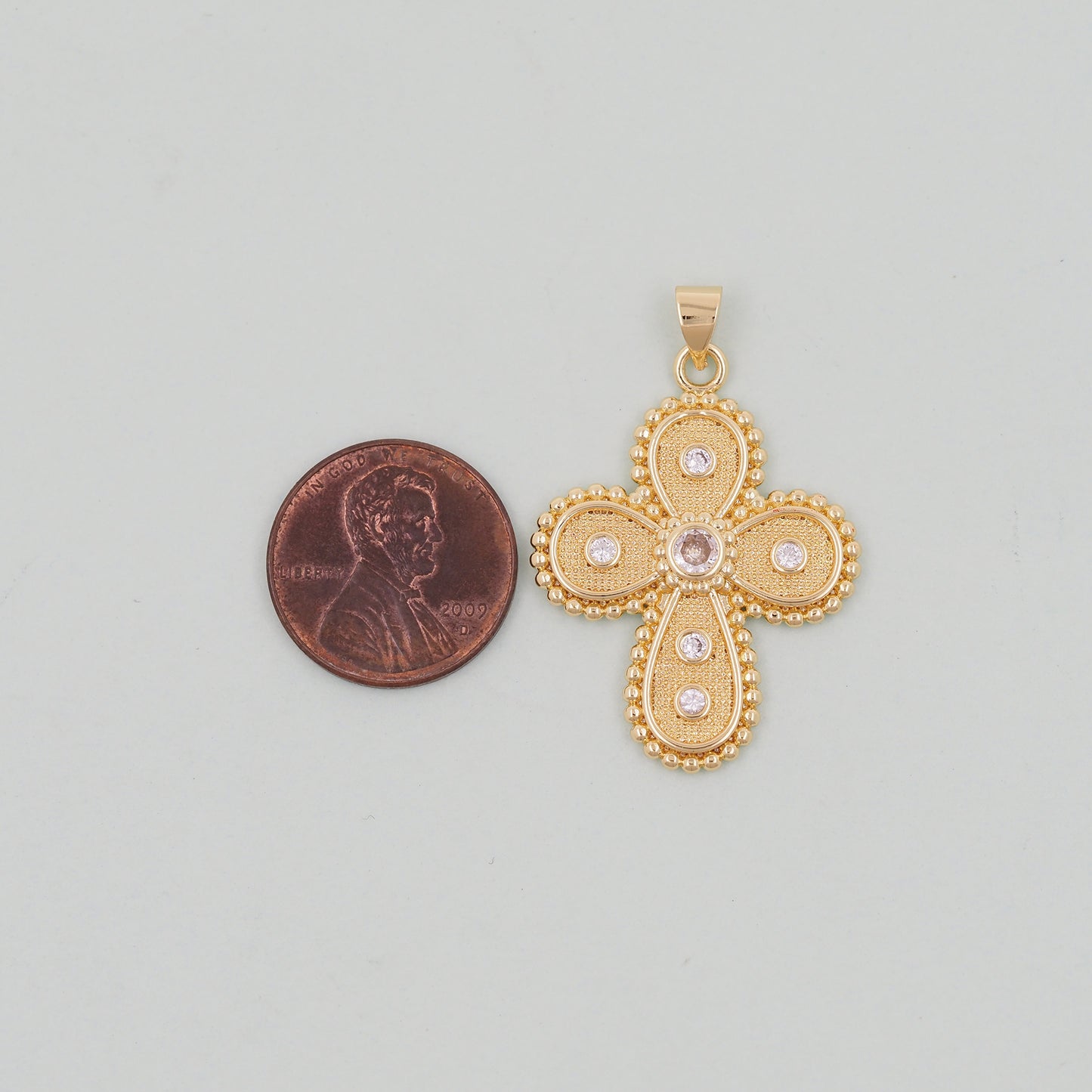 Gold Cross Charms,18K Gold Filled Cross Pendant,Cross Charm Bracelet Necklace for DIY Jewelry Making Supply