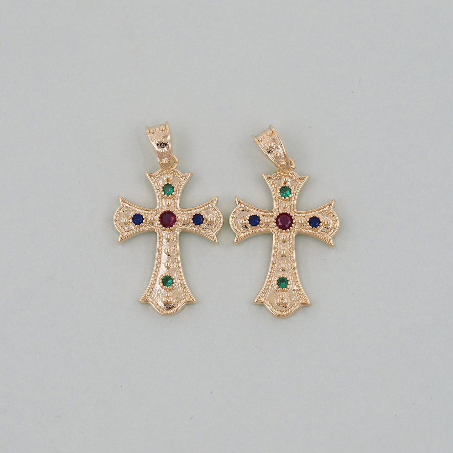 Gold Cross Charms,18K Gold Filled Cross Pendant,Cross Charm Bracelet Necklace for DIY Jewelry Making Supply
