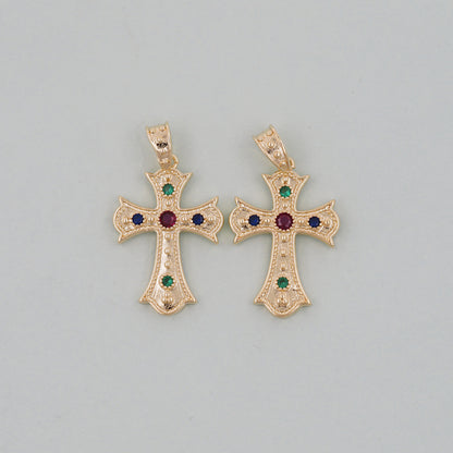 Gold Cross Charms,18K Gold Filled Cross Pendant,Cross Charm Bracelet Necklace for DIY Jewelry Making Supply