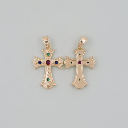 Gold Cross Charms,18K Gold Filled Cross Pendant,Cross Charm Bracelet Necklace for DIY Jewelry Making Supply