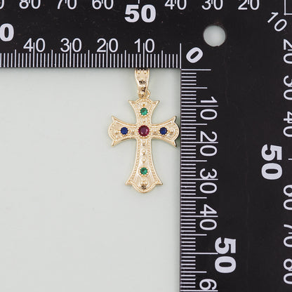 Gold Cross Charms,18K Gold Filled Cross Pendant,Cross Charm Bracelet Necklace for DIY Jewelry Making Supply