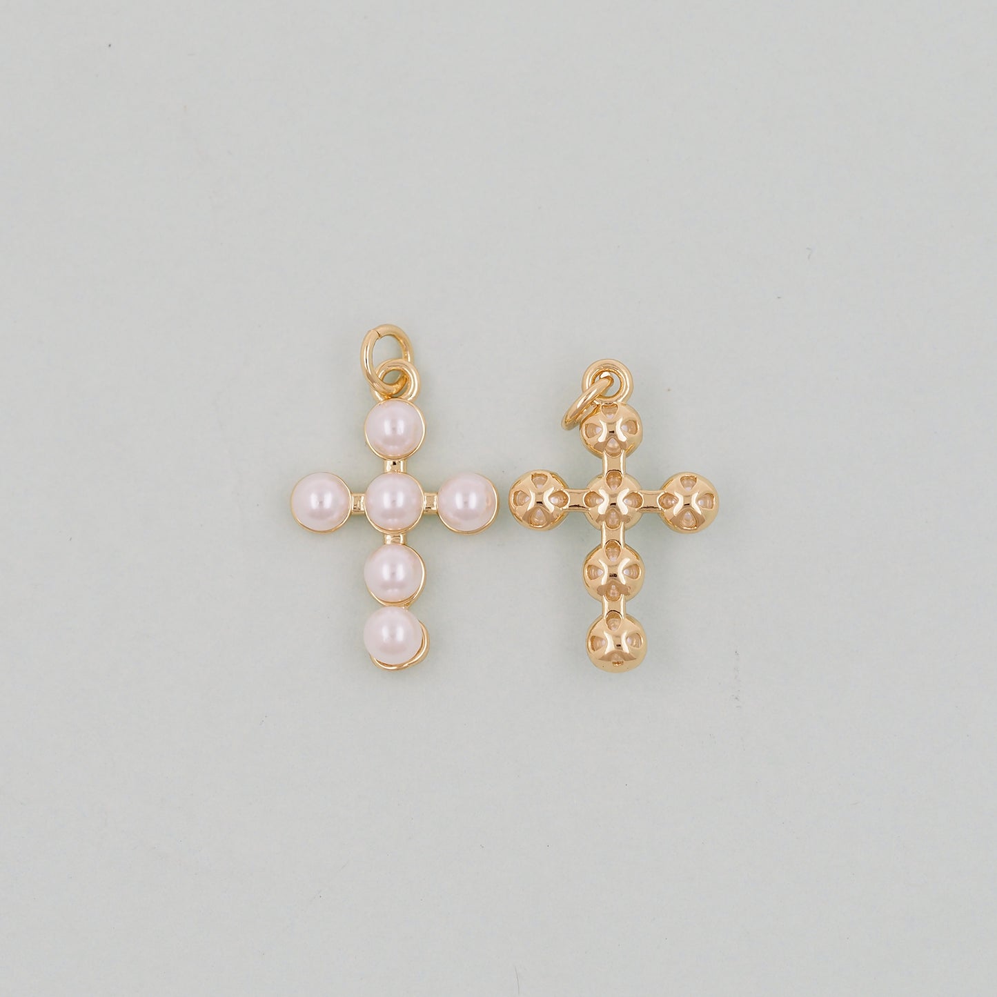 Gold Cross Charms,18K Gold Filled Cross Pendant,Cross Charm Bracelet Necklace for DIY Jewelry Making Supply