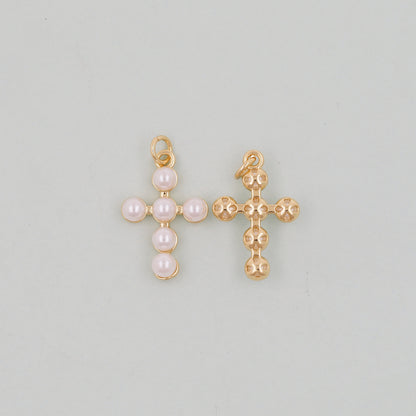 Gold Cross Charms,18K Gold Filled Cross Pendant,Cross Charm Bracelet Necklace for DIY Jewelry Making Supply