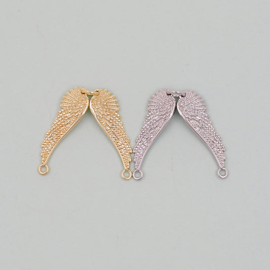 Gold Wings Charms,18K Gold Filled Wings Pendant,angel wings Charm Bracelet Necklace for DIY Jewelry Making Supply