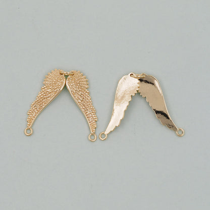 Gold Wings Charms,18K Gold Filled Wings Pendant,angel wings Charm Bracelet Necklace for DIY Jewelry Making Supply