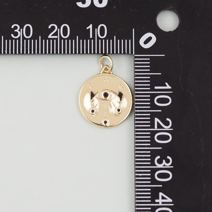 18K Gold Filled Evil Eye Pendant,Evil Eye Charm Bracelet Necklace for DIY Jewelry Making Supply
