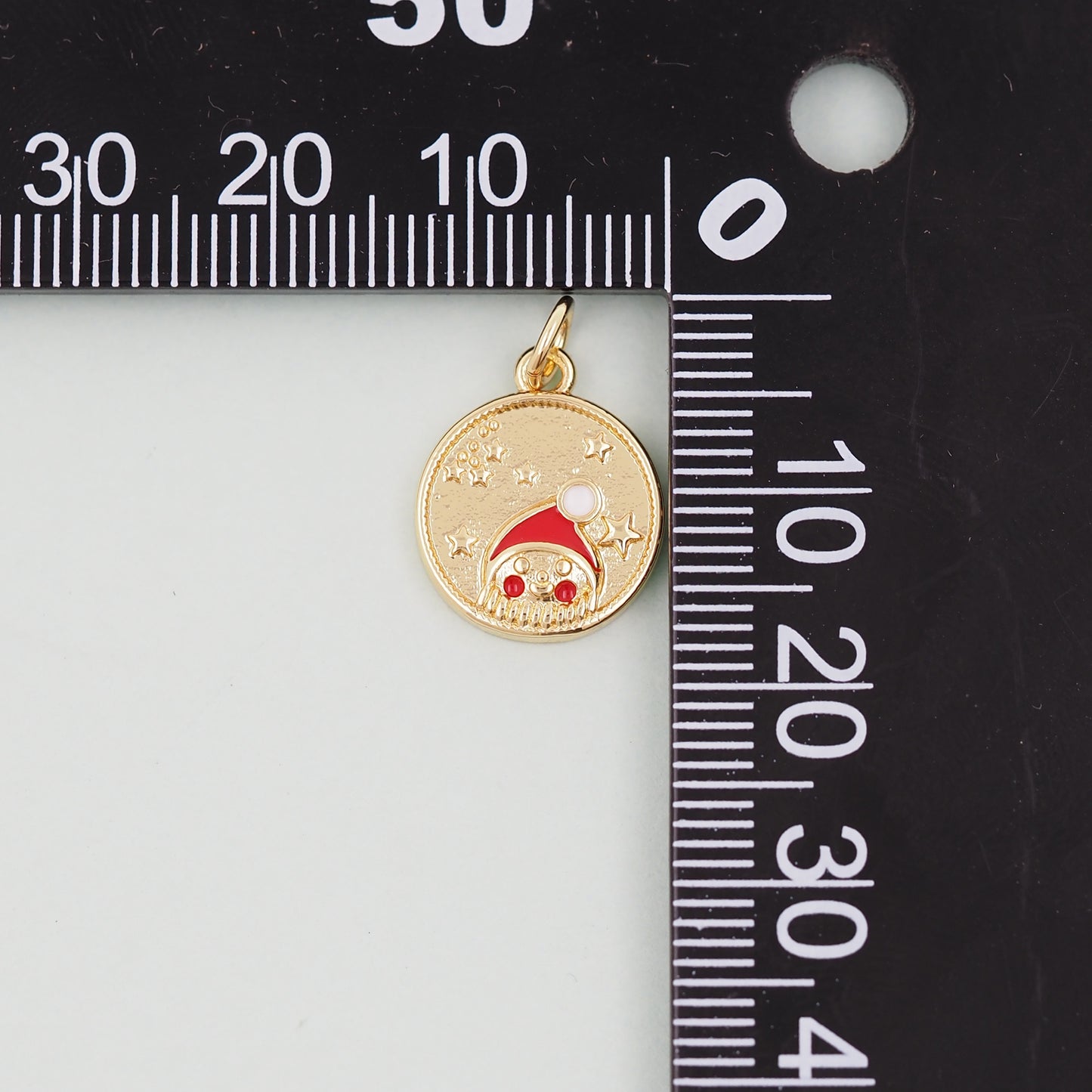 Gold Christmas Charms,18K Gold Filled Christmas Santa Claus Pendant Charm Bracelet Necklace for DIY Jewelry Making Supply