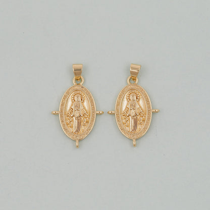 Gold virgin mary Charms,18K Gold Filled virgin mary Pendant,virgin mary Charm Bracelet Necklace for DIY Jewelry Making Supply