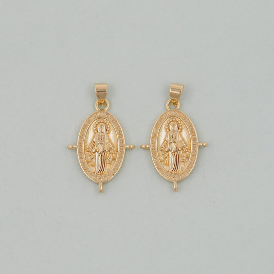 Gold virgin mary Charms,18K Gold Filled virgin mary Pendant,virgin mary Charm Bracelet Necklace for DIY Jewelry Making Supply