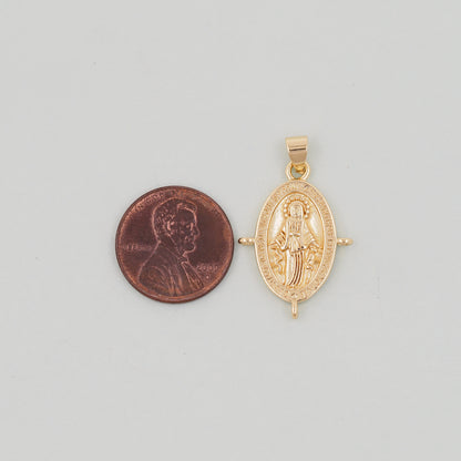 Gold virgin mary Charms,18K Gold Filled virgin mary Pendant,virgin mary Charm Bracelet Necklace for DIY Jewelry Making Supply