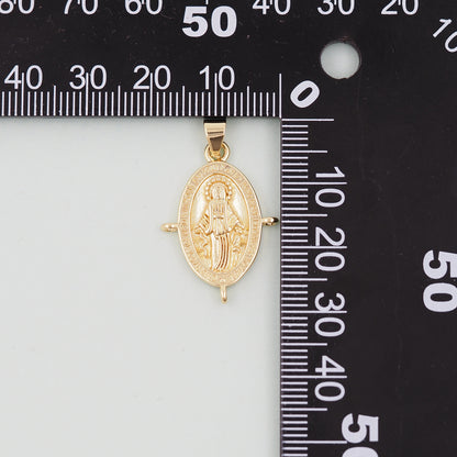 Gold virgin mary Charms,18K Gold Filled virgin mary Pendant,virgin mary Charm Bracelet Necklace for DIY Jewelry Making Supply