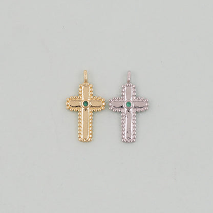 Gold Cross Charms,18K Gold Filled Cross Pendant,Cross Charm Bracelet Necklace for DIY Jewelry Making Supply