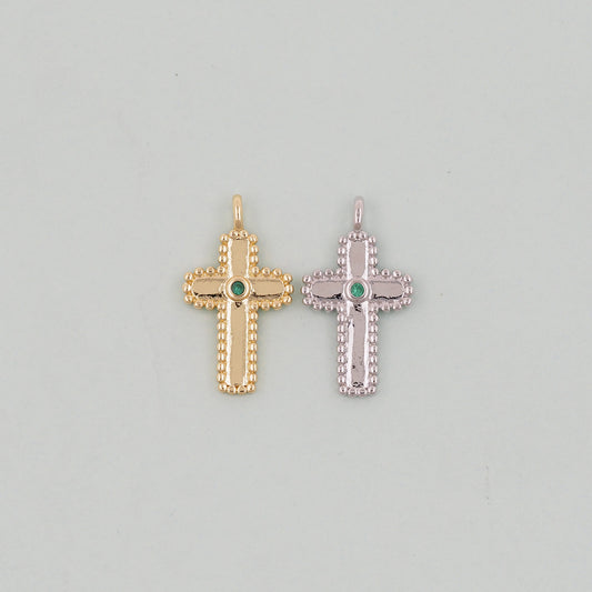 Gold Cross Charms,18K Gold Filled Cross Pendant,Cross Charm Bracelet Necklace for DIY Jewelry Making Supply