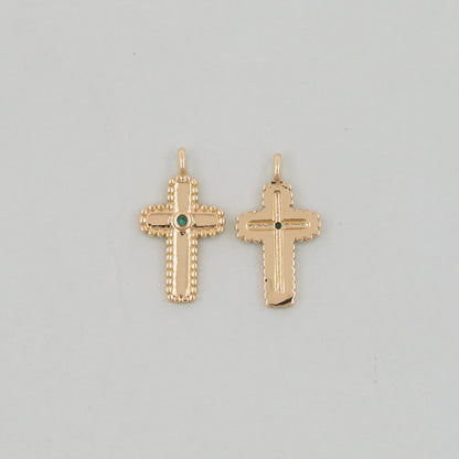 Gold Cross Charms,18K Gold Filled Cross Pendant,Cross Charm Bracelet Necklace for DIY Jewelry Making Supply