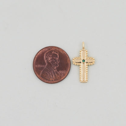 Gold Cross Charms,18K Gold Filled Cross Pendant,Cross Charm Bracelet Necklace for DIY Jewelry Making Supply