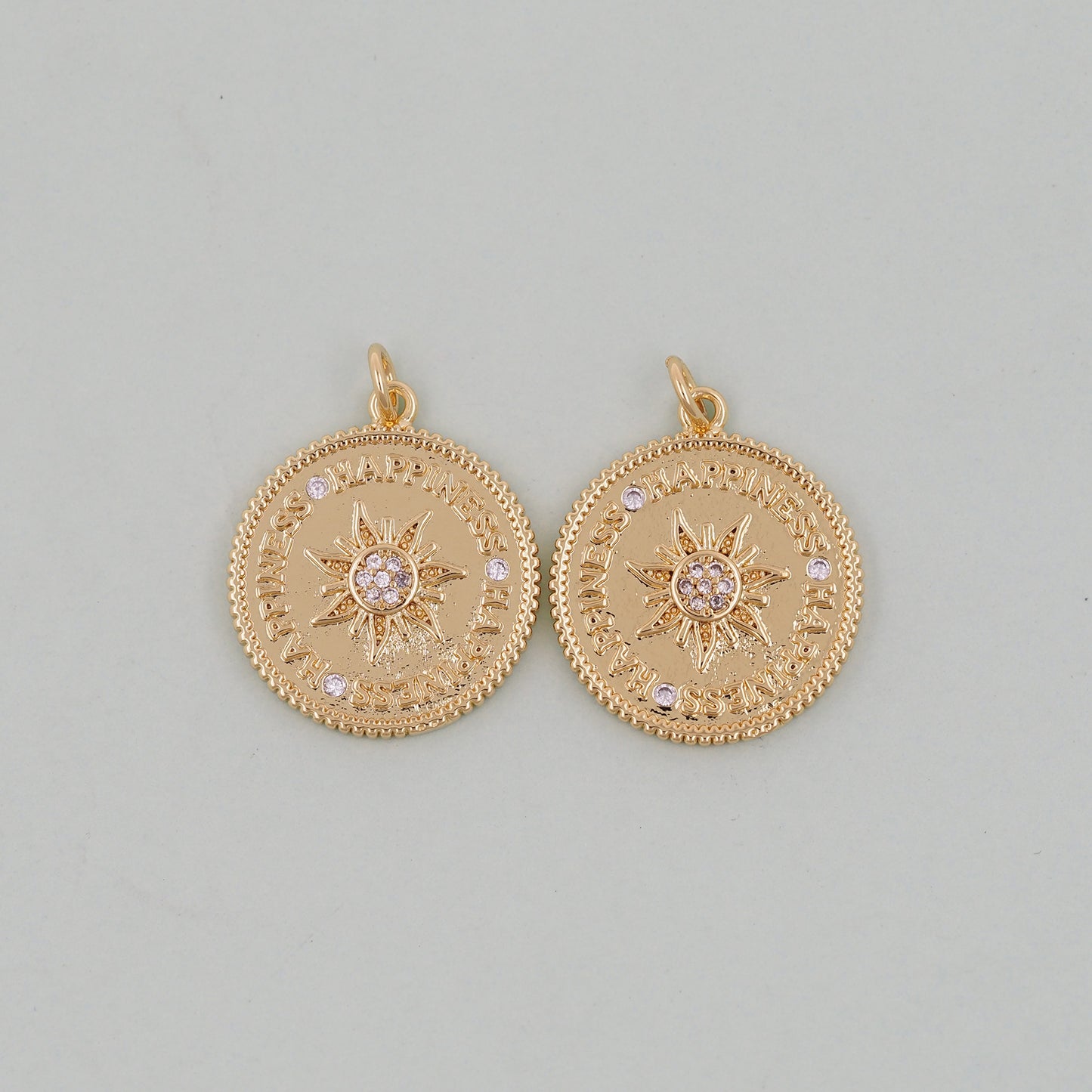 Gold Sun Charms,18K Gold Filled Sun Pendant,celestial  Charm Bracelet Necklace for DIY Jewelry Making Supply