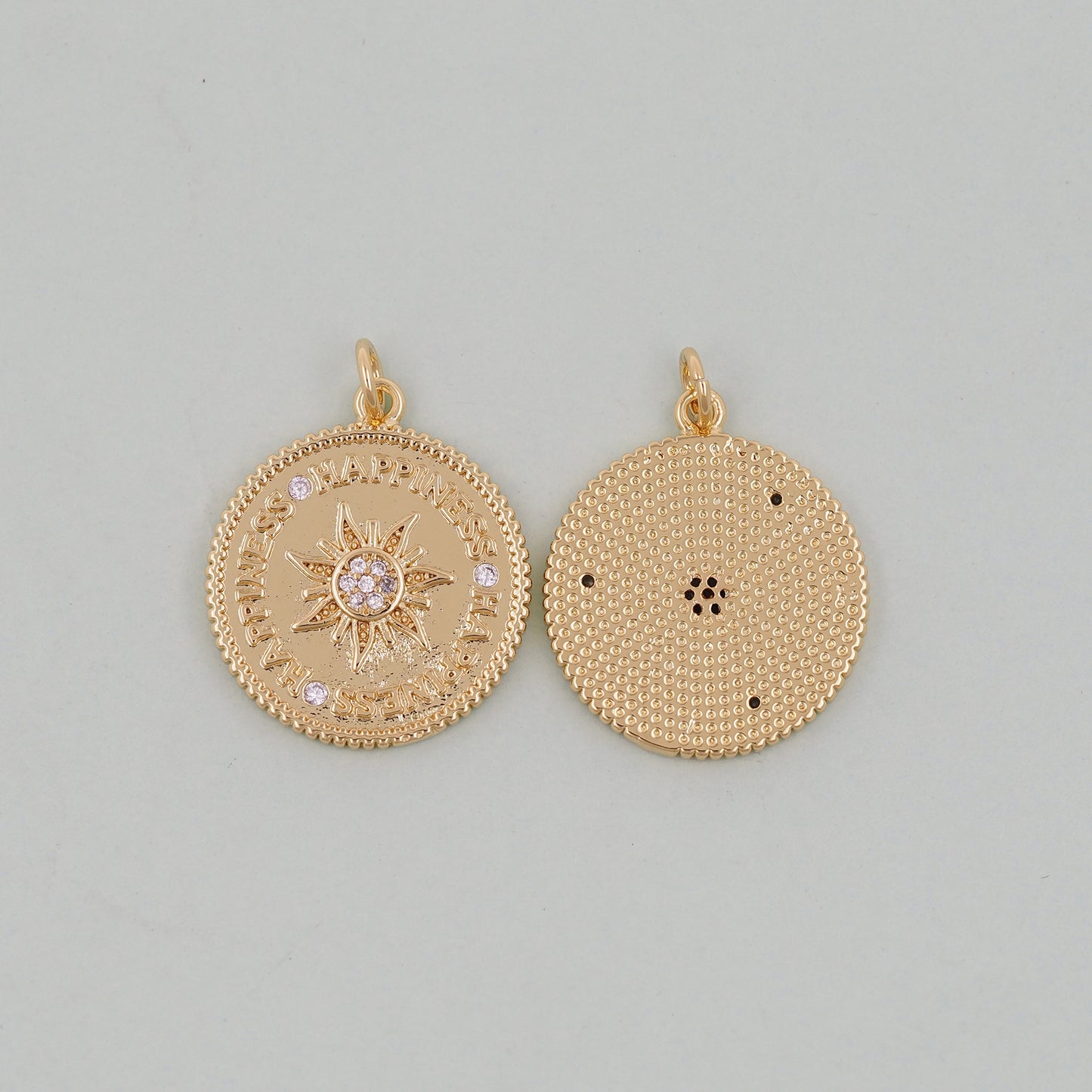 Gold Sun Charms,18K Gold Filled Sun Pendant,celestial  Charm Bracelet Necklace for DIY Jewelry Making Supply