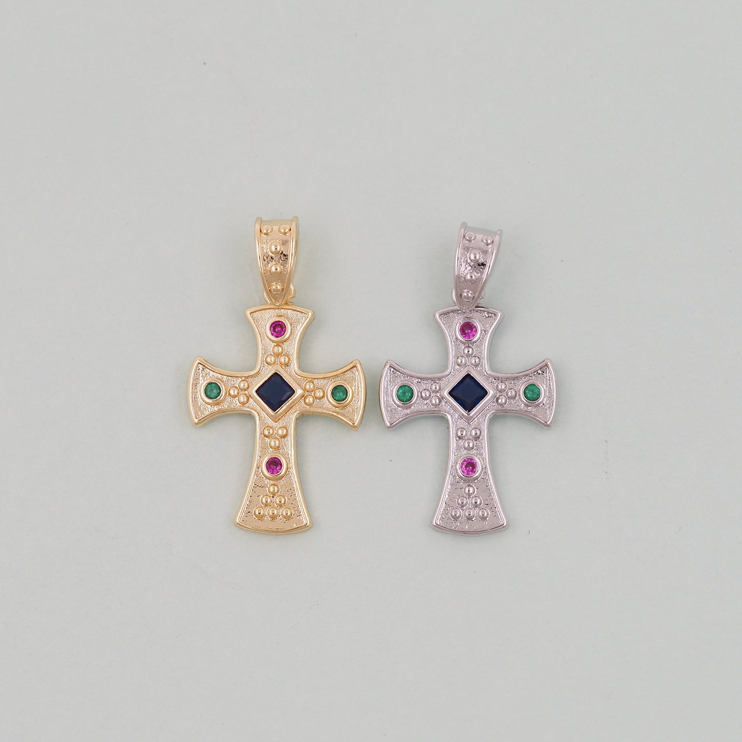 Gold Cross Charms,18K Gold Filled Cross Pendant,Cross Charm Bracelet Necklace for DIY Jewelry Making Supply