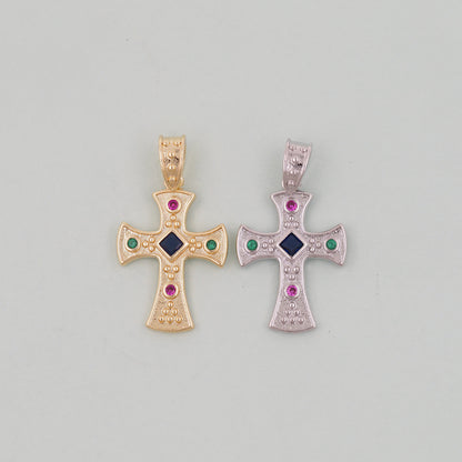Gold Cross Charms,18K Gold Filled Cross Pendant,Cross Charm Bracelet Necklace for DIY Jewelry Making Supply