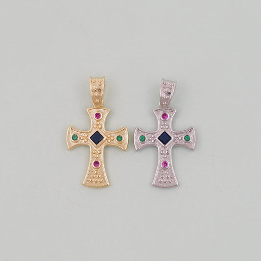Gold Cross Charms,18K Gold Filled Cross Pendant,Cross Charm Bracelet Necklace for DIY Jewelry Making Supply