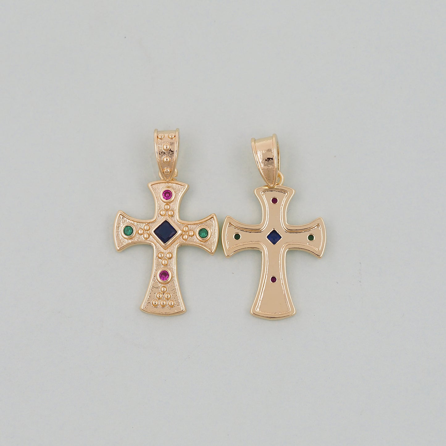 Gold Cross Charms,18K Gold Filled Cross Pendant,Cross Charm Bracelet Necklace for DIY Jewelry Making Supply