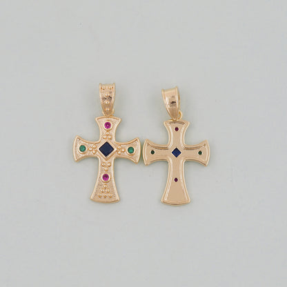 Gold Cross Charms,18K Gold Filled Cross Pendant,Cross Charm Bracelet Necklace for DIY Jewelry Making Supply