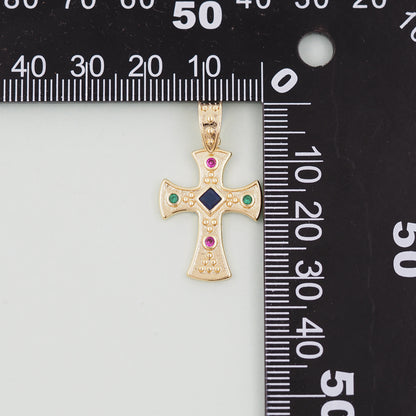 Gold Cross Charms,18K Gold Filled Cross Pendant,Cross Charm Bracelet Necklace for DIY Jewelry Making Supply