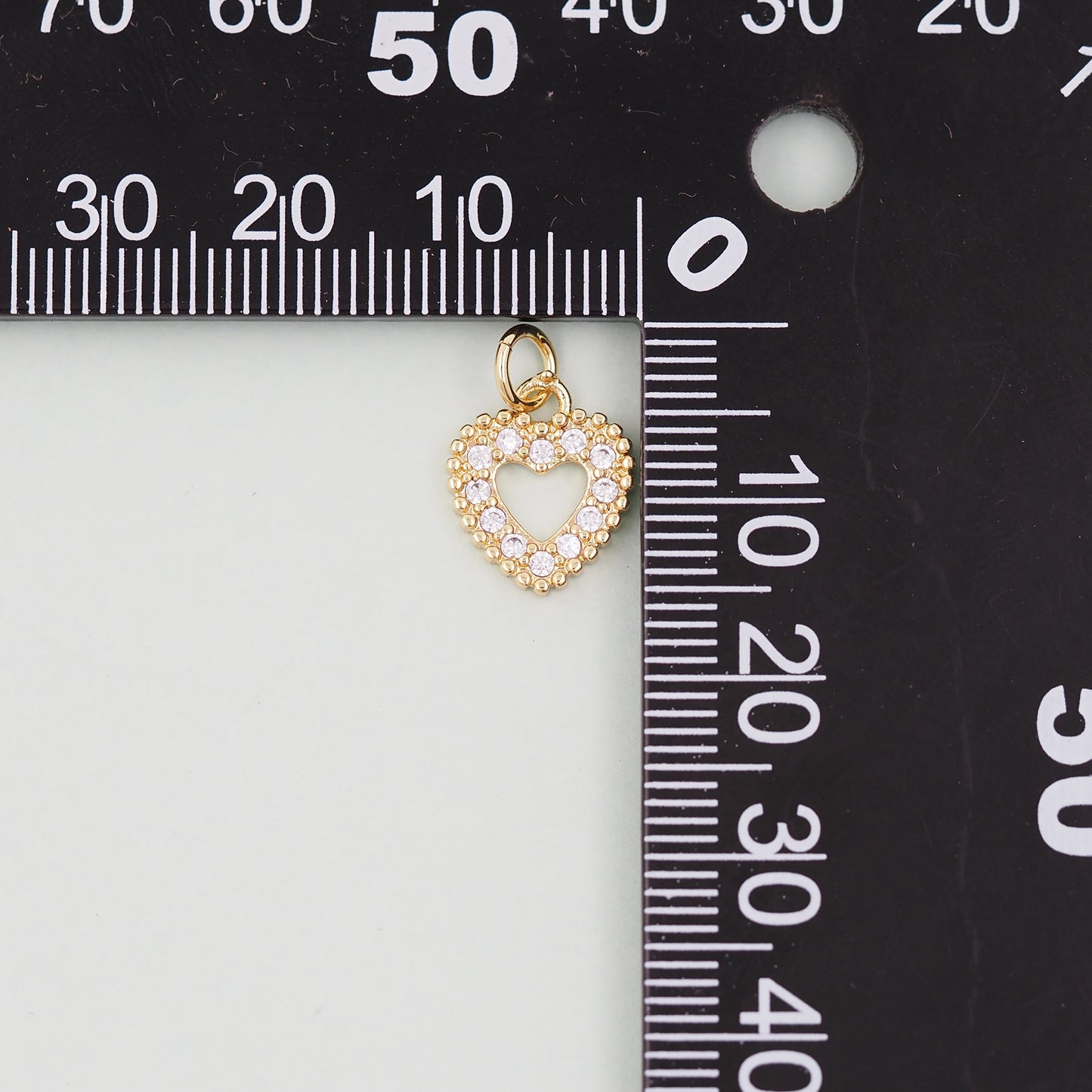Gold Heart Charms,18K Gold Filled Heart Pendant,Heart Charm Bracelet Necklace for DIY Jewelry Making Supply