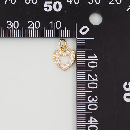 Gold Heart Charms,18K Gold Filled Heart Pendant,Heart Charm Bracelet Necklace for DIY Jewelry Making Supply