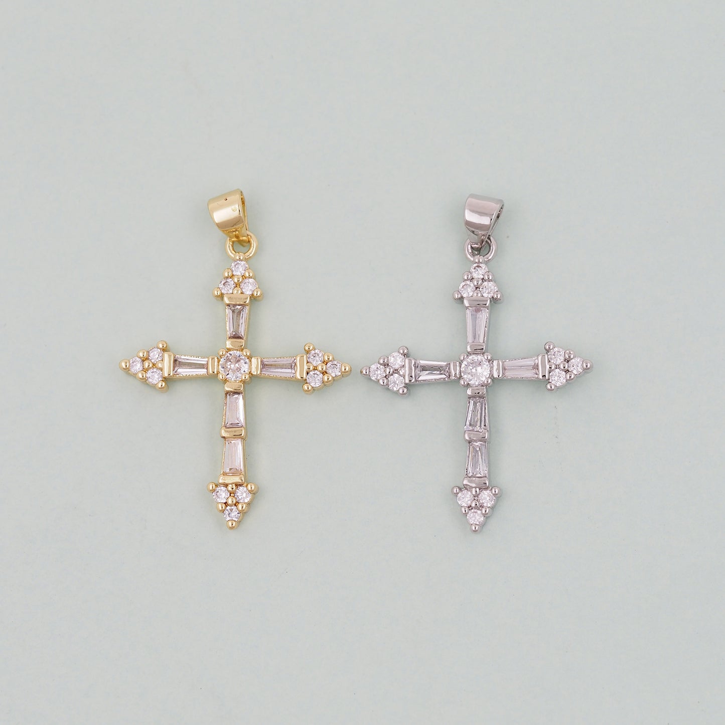 Gold Cross Charms,18K Gold Filled Cross Pendant,Cross Charm Bracelet Necklace for DIY Jewelry Making Supply