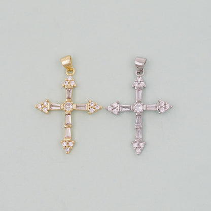 Gold Cross Charms,18K Gold Filled Cross Pendant,Cross Charm Bracelet Necklace for DIY Jewelry Making Supply