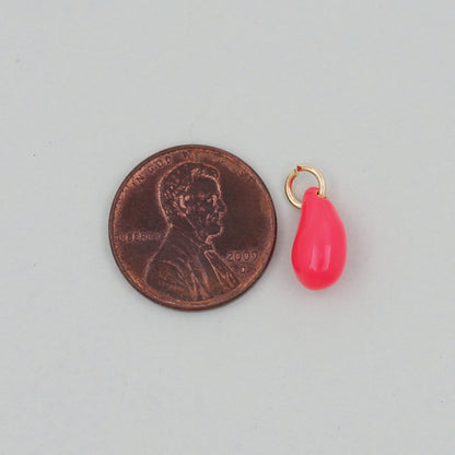 Gold Teardrop Charms,18K Gold Filled teardrop Pendant,enamel teardrop Charm Bracelet Necklace for DIY Jewelry Making Supply