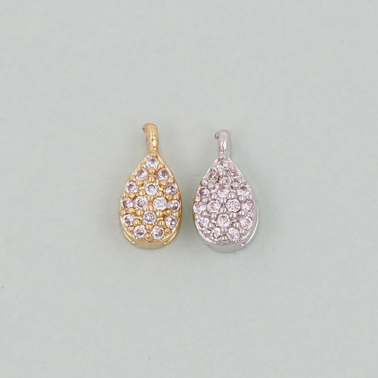 Gold Teardrop Charms,18K Gold Filled teardrop Pendant,teardrop Charm Bracelet Necklace for DIY Jewelry Making Supply