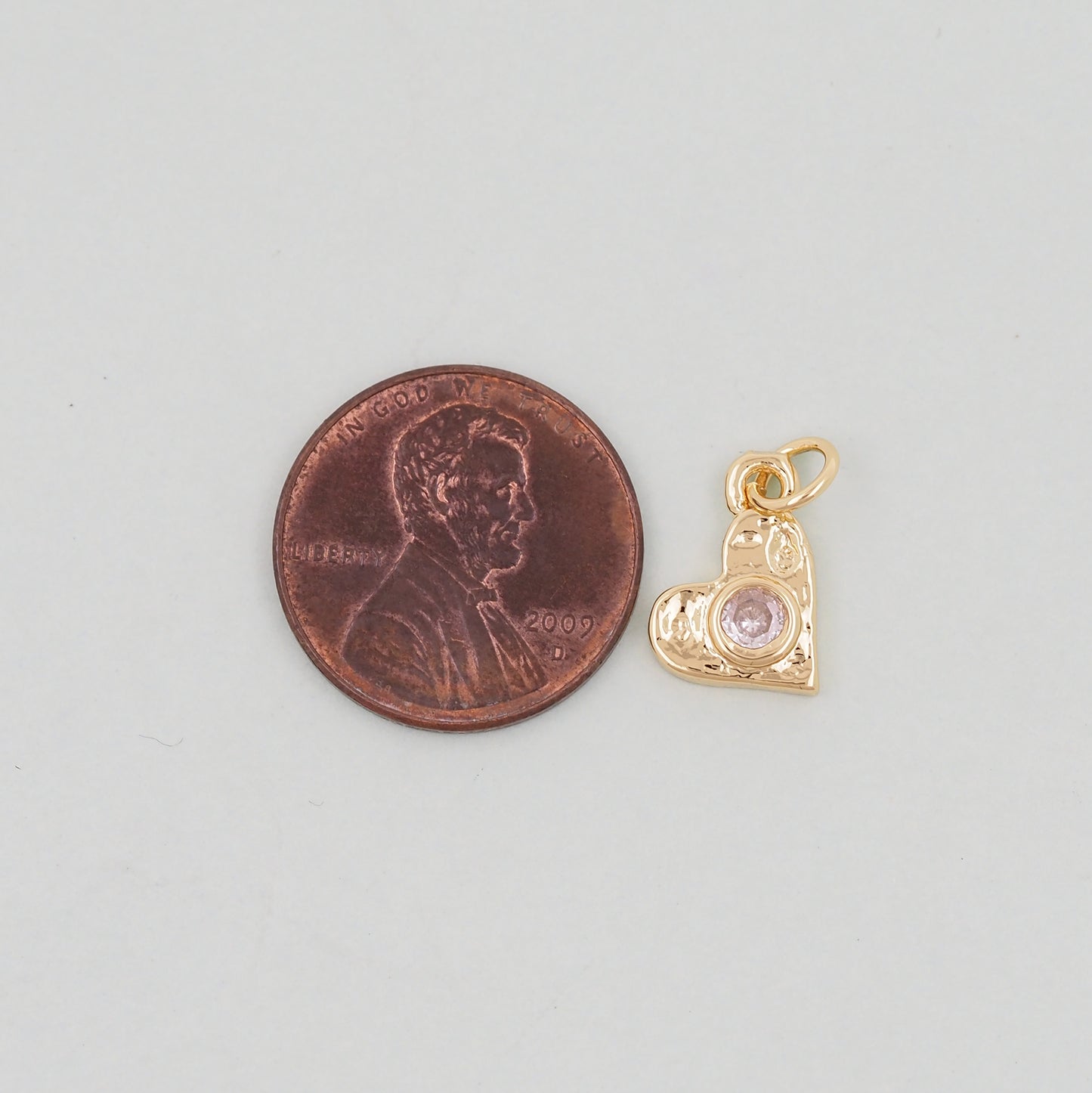 Gold Heart Charms,18K Gold Filled Heart Pendant,Heart Charm Bracelet Necklace for DIY Jewelry Making Supply