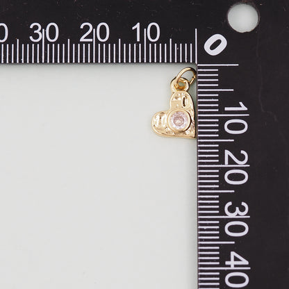 Gold Heart Charms,18K Gold Filled Heart Pendant,Heart Charm Bracelet Necklace for DIY Jewelry Making Supply