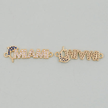 Gold Miami Charms,18K Gold Filled Miami Pendant Bracelet Necklace for DIY Jewelry Making Supply